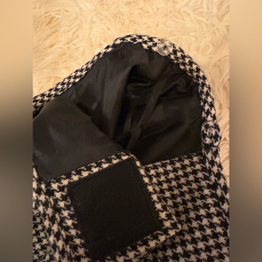 Ralph Lauren Wool Midi Maxi Skirt 12 Houndstooth A-Line Equestrian Wrap Vintage - Picture 8 of 11